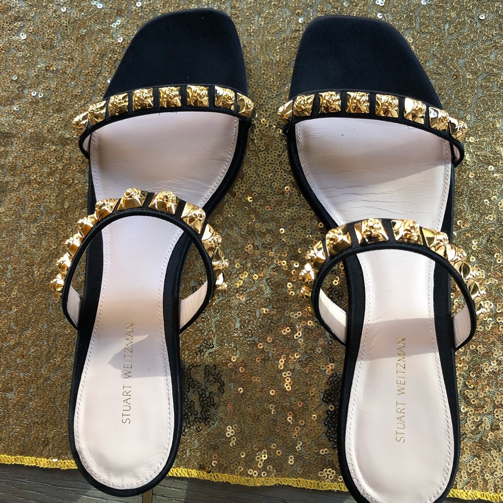 Stuart weitizman black two band sandals